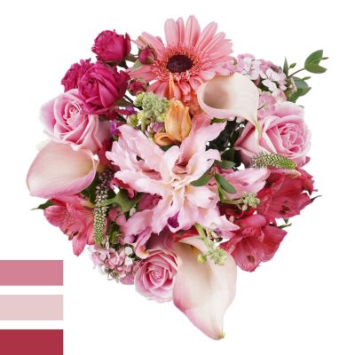 Imagen de ramo con tonos rosas