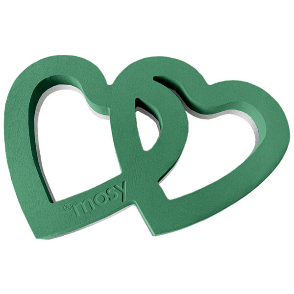 PACK 2 CORAZONES ABIERTOS POLIURET. Ø 58 cm VERDE