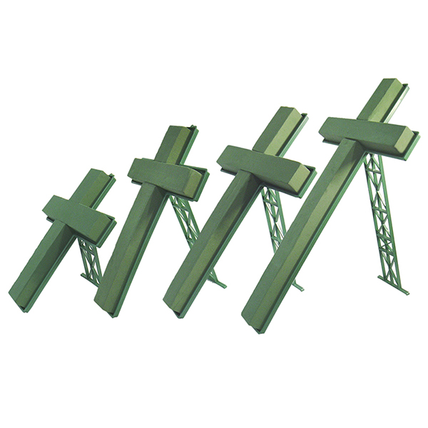 PACK 2 CRUCES BASE PLASTICO+MOSY 40 x 27cm  VERDE