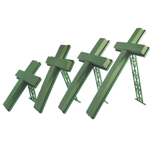 PACK 2 CRUCES BASE PLASTICO+MOSY 75 x37 cm VERDE